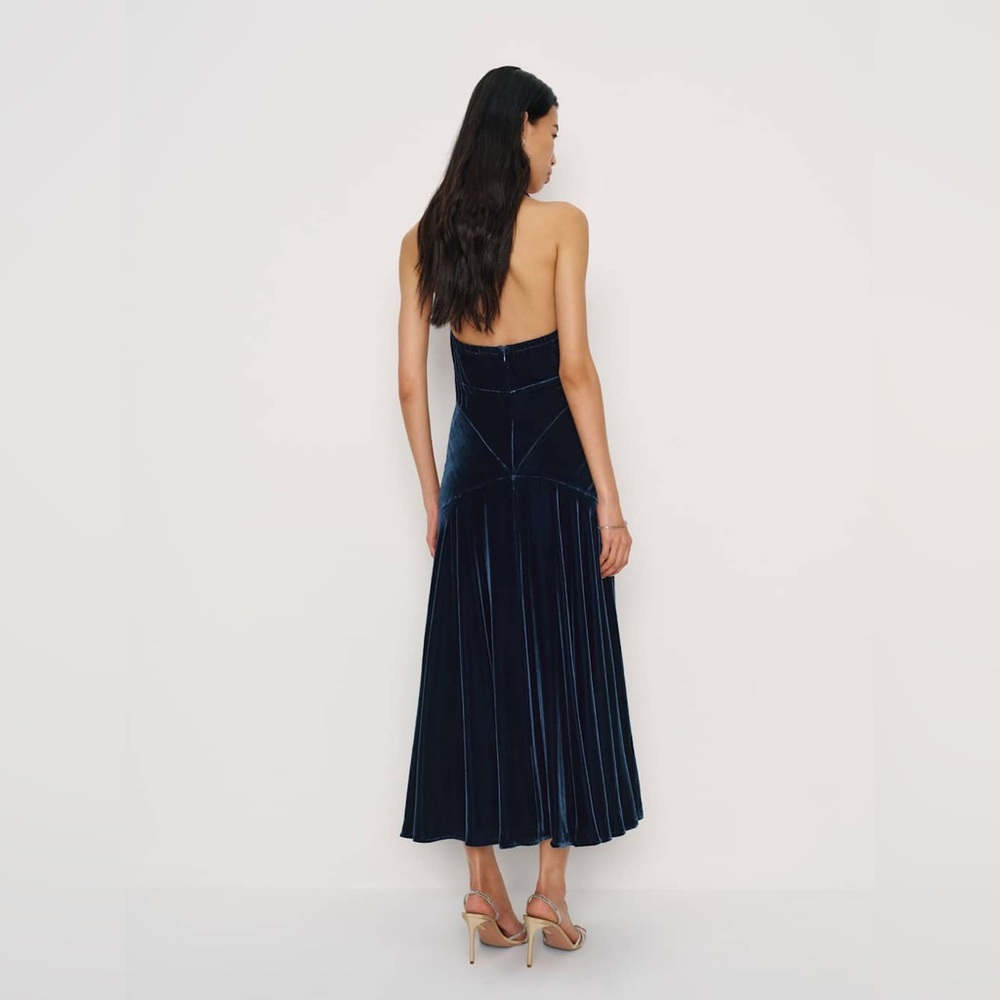 Briony Velvet Navy Dress - Picture 2 of 7